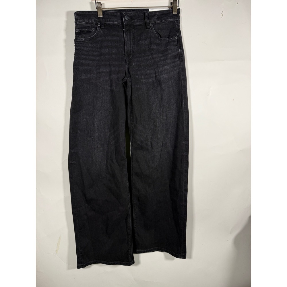 American Eagle Dreamy Drape Low-Rise Baggy Wide Leg Jeans Faded Black 4 Long 27W